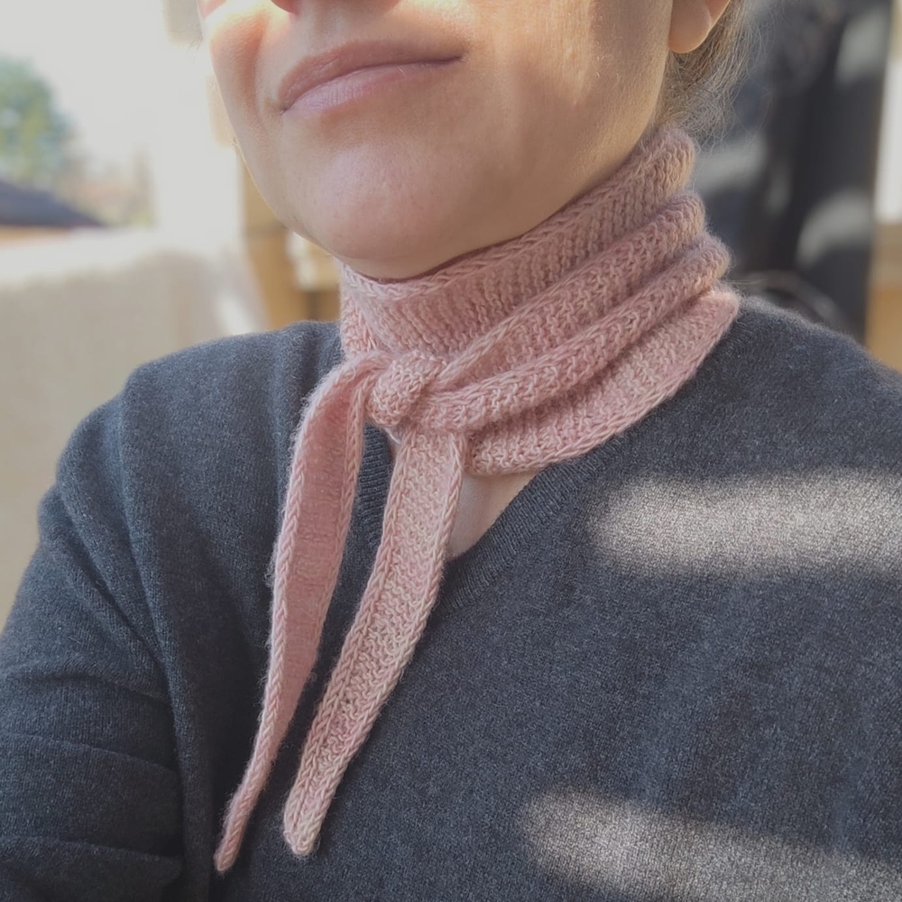 Blush Rose Hand Knit Sophie Scarf Hand Dyed Baby Alpaca Sz L